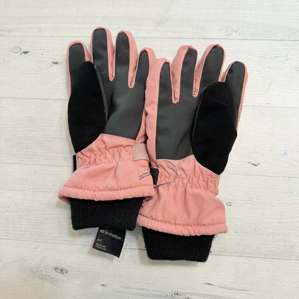 All in Motion girls light pink winter gloves‎ size 4-7